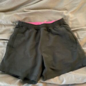 Men’s Black Shorts with Pink Lining